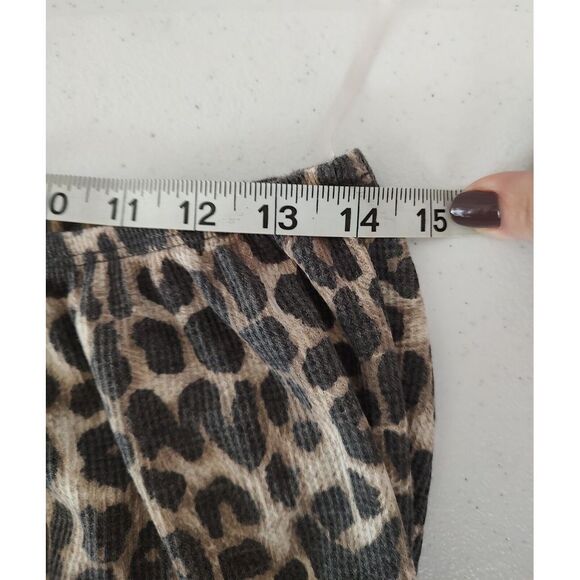 CHERISH Womens Leopard Print Strapless Jumpsuit Waffle Knit Jogger Pant Size M - Picture 5 of 10